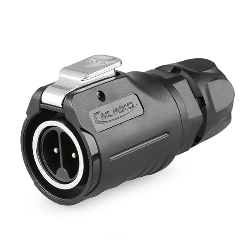 CNLINKO LP-16 2 PIN Industrial Waterproof Connector, IP68 Circular Connector, PBT Plastic Shell Quick Plug Aviation Connector M16 Male Plug and Female Plug (2 Pin） - Image 2